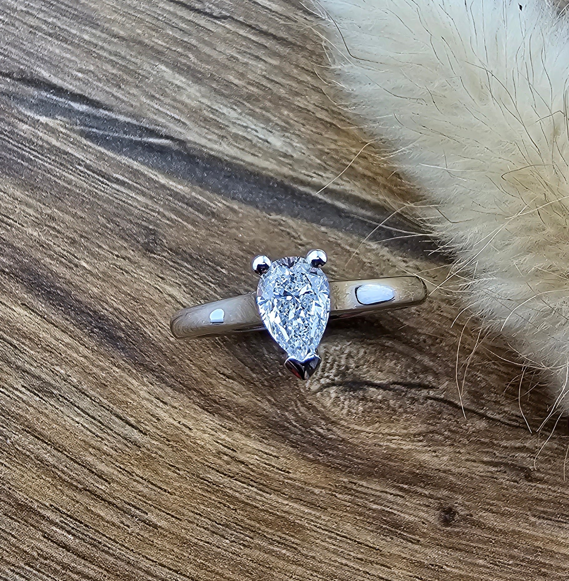 Pear Cut Diamond Solitaire Ring