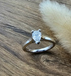 Pear Cut Diamond Solitaire Ring