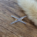 Diamond set cross ring