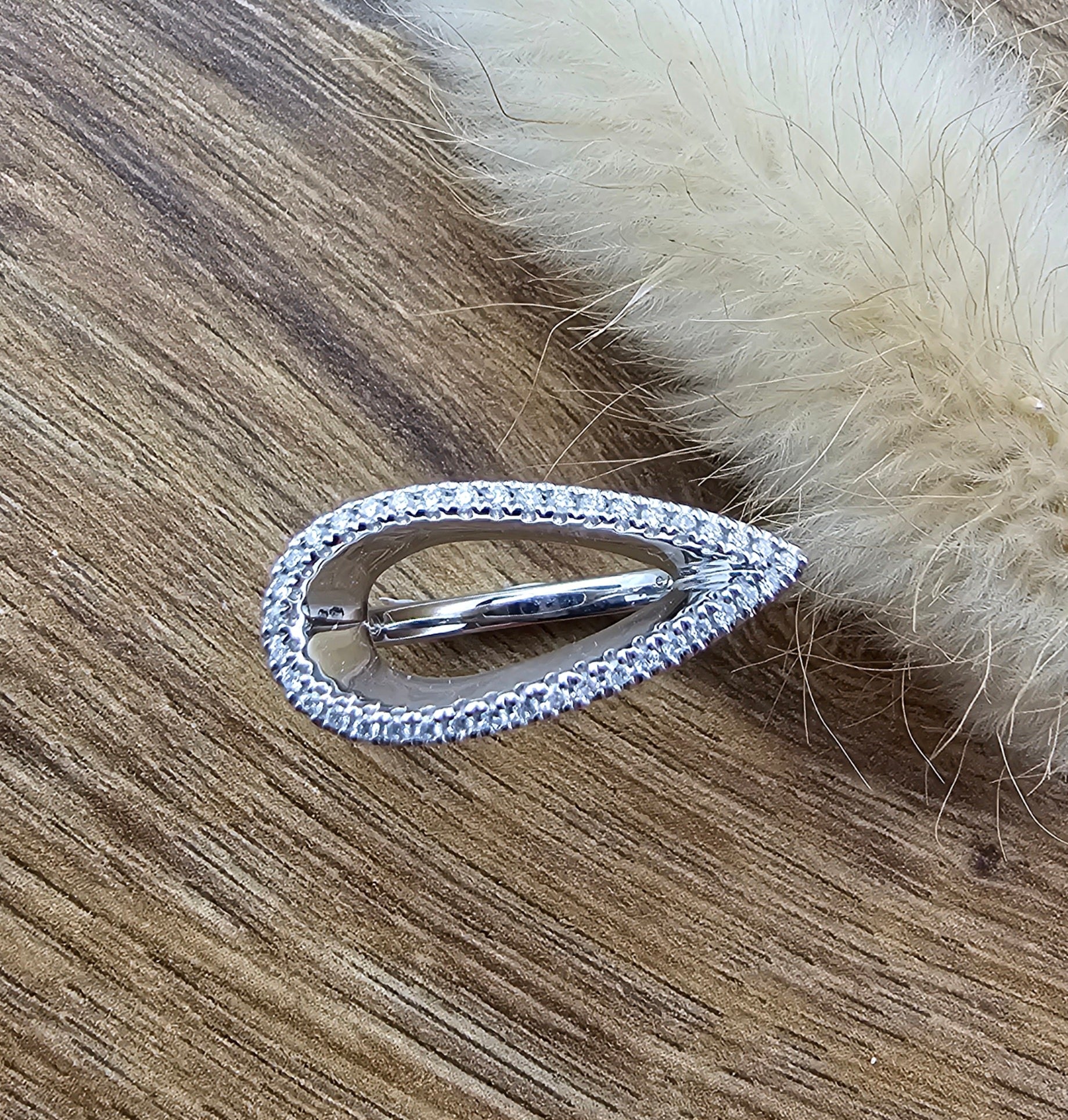 Diamond set teardrop dress ring