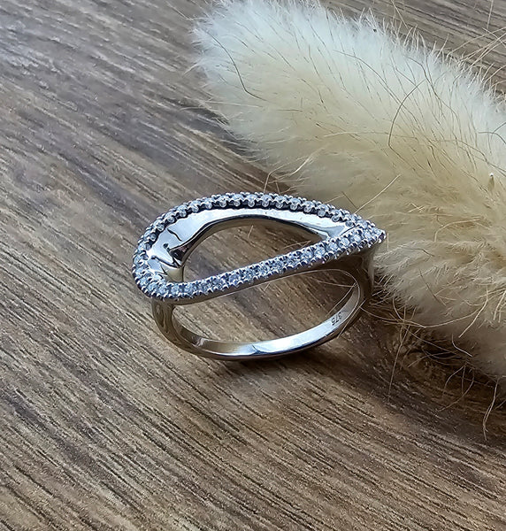 Diamond set teardrop dress ring