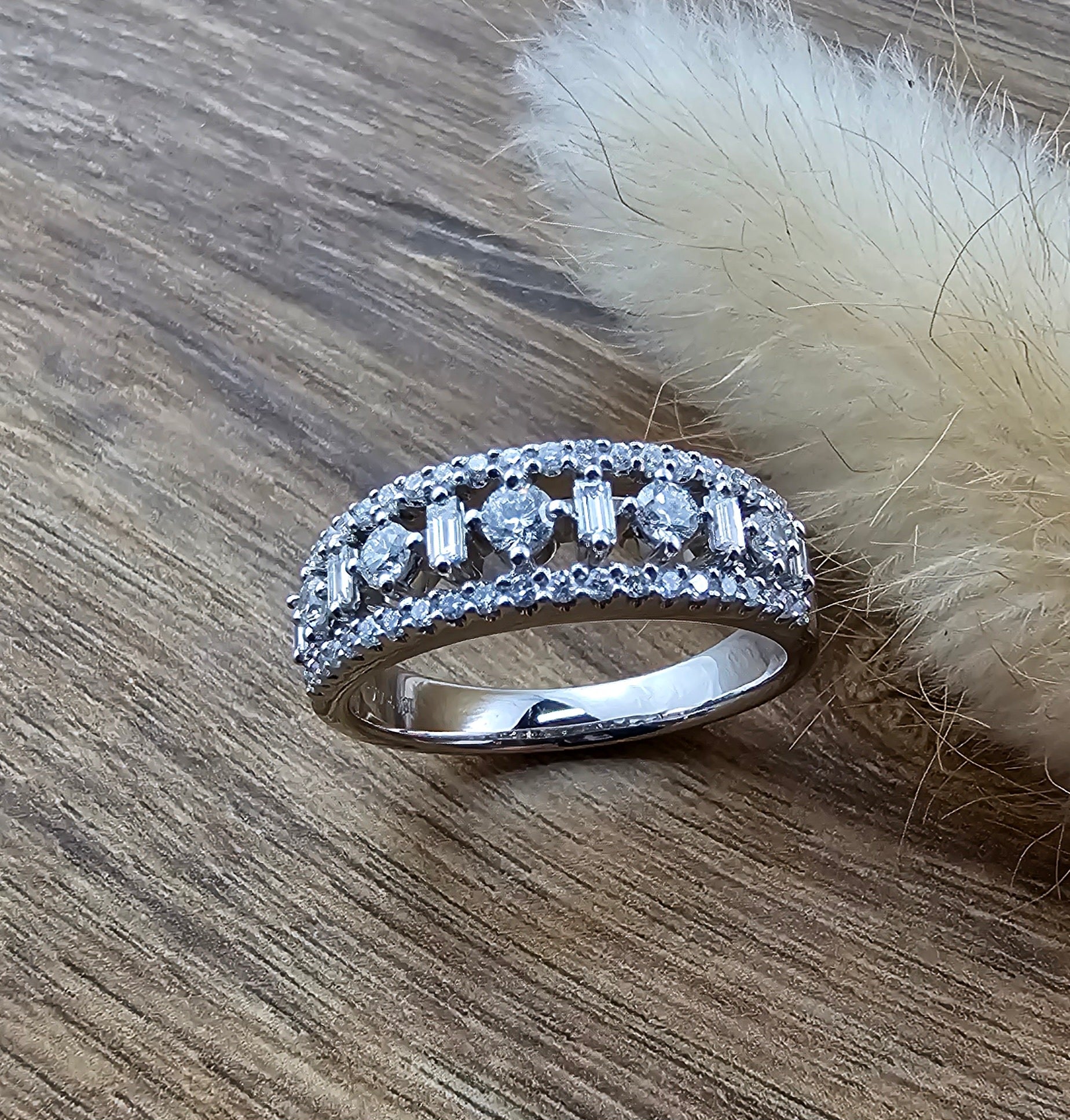 Mixed cut open diamond dress ring