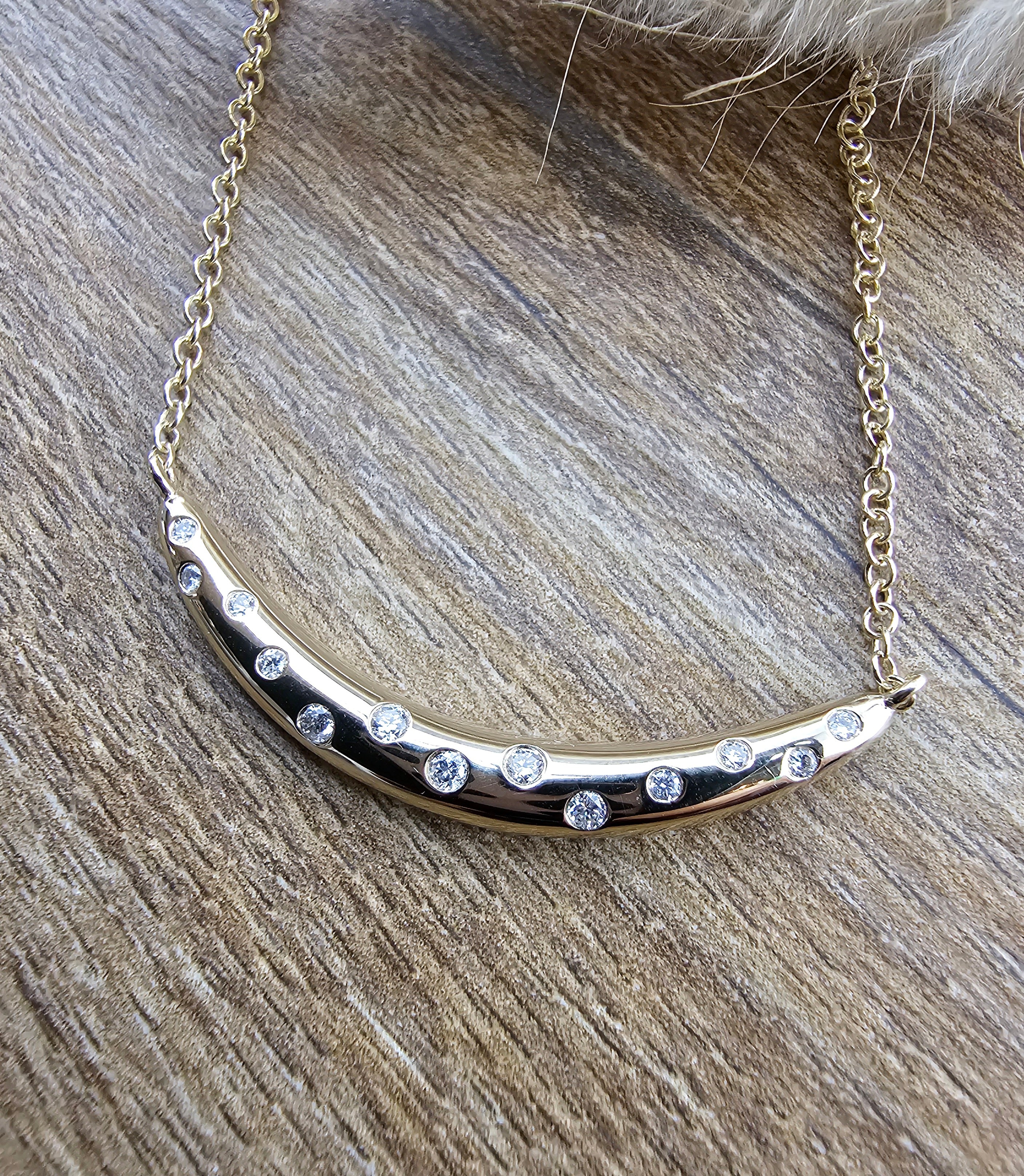 Gold Diamond Scattered Pendant