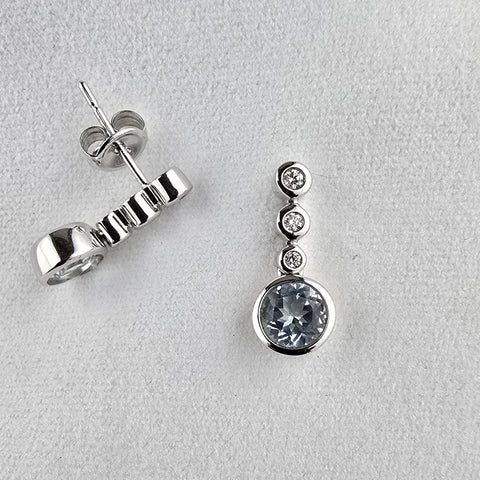 Bubble drop aquamarine earrings
