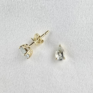 Pear Claw Set Aquamarine Earrings