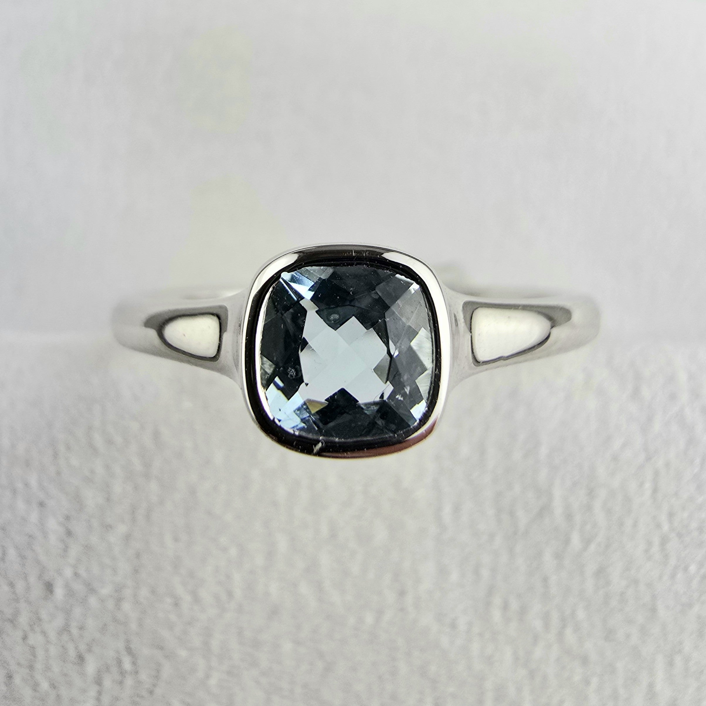 Cushion Cut Aquamarine Ring