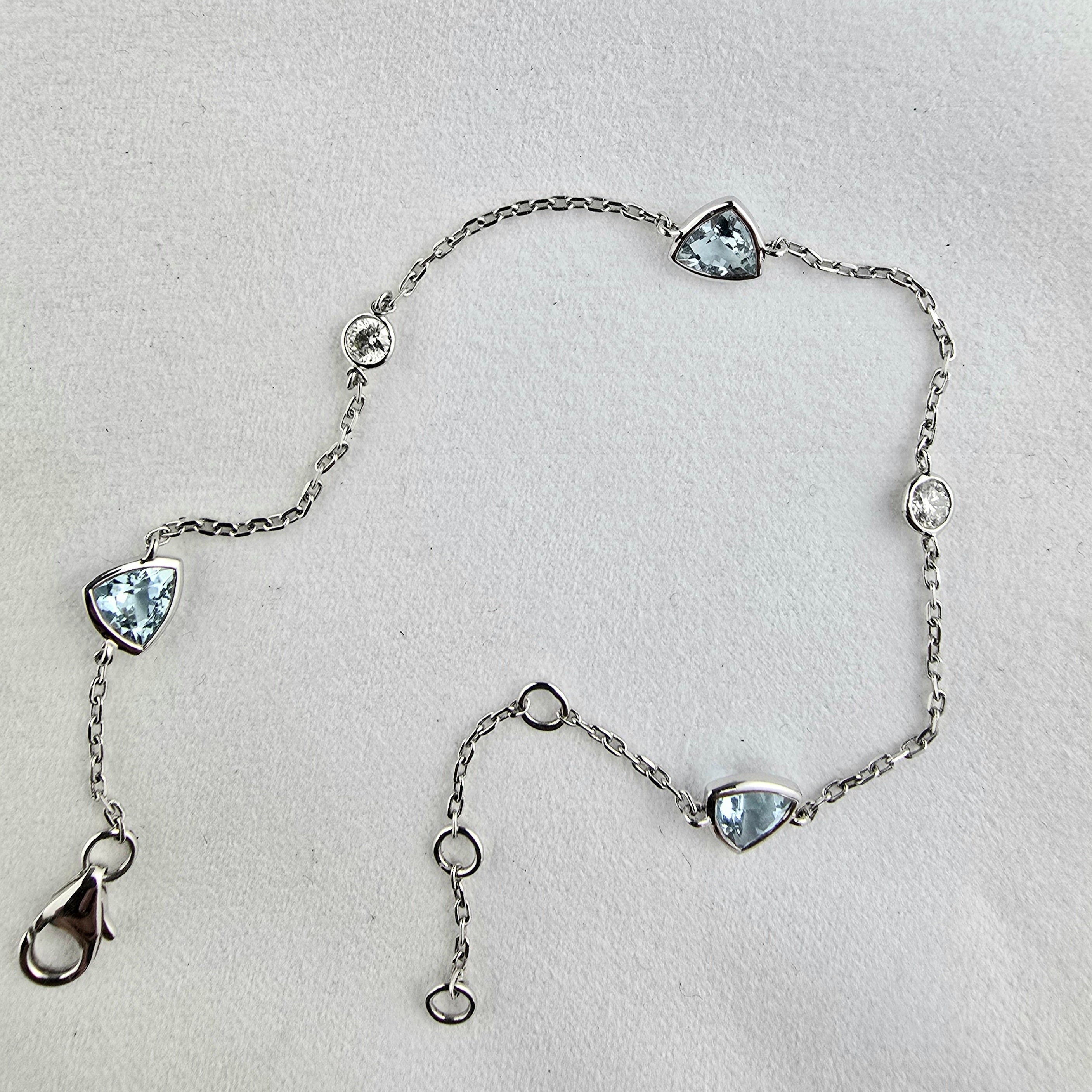 Aquamarine and diamond bracelet