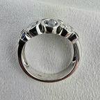 Aquamarine and sapphire bubble ring