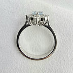 Pear shaped aquamarine cluster ring