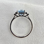 Octagonal aquamarine and diamond ring