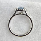 Cushion cut aquamarine halo ring