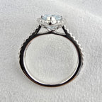 Aquamarine marquise cut halo ring
