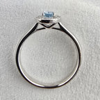 Pear shaped halo aquamarine ring