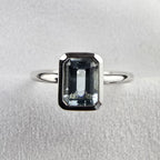 Aquamarine rubover ring
