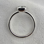 Aquamarine rubover ring