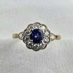 Tanzanite vintage cluster ring