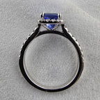 Round tanzanite halo ring