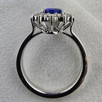 Oval tanzanite classic cluster ring