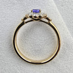Tanzanite vintage cluster ring