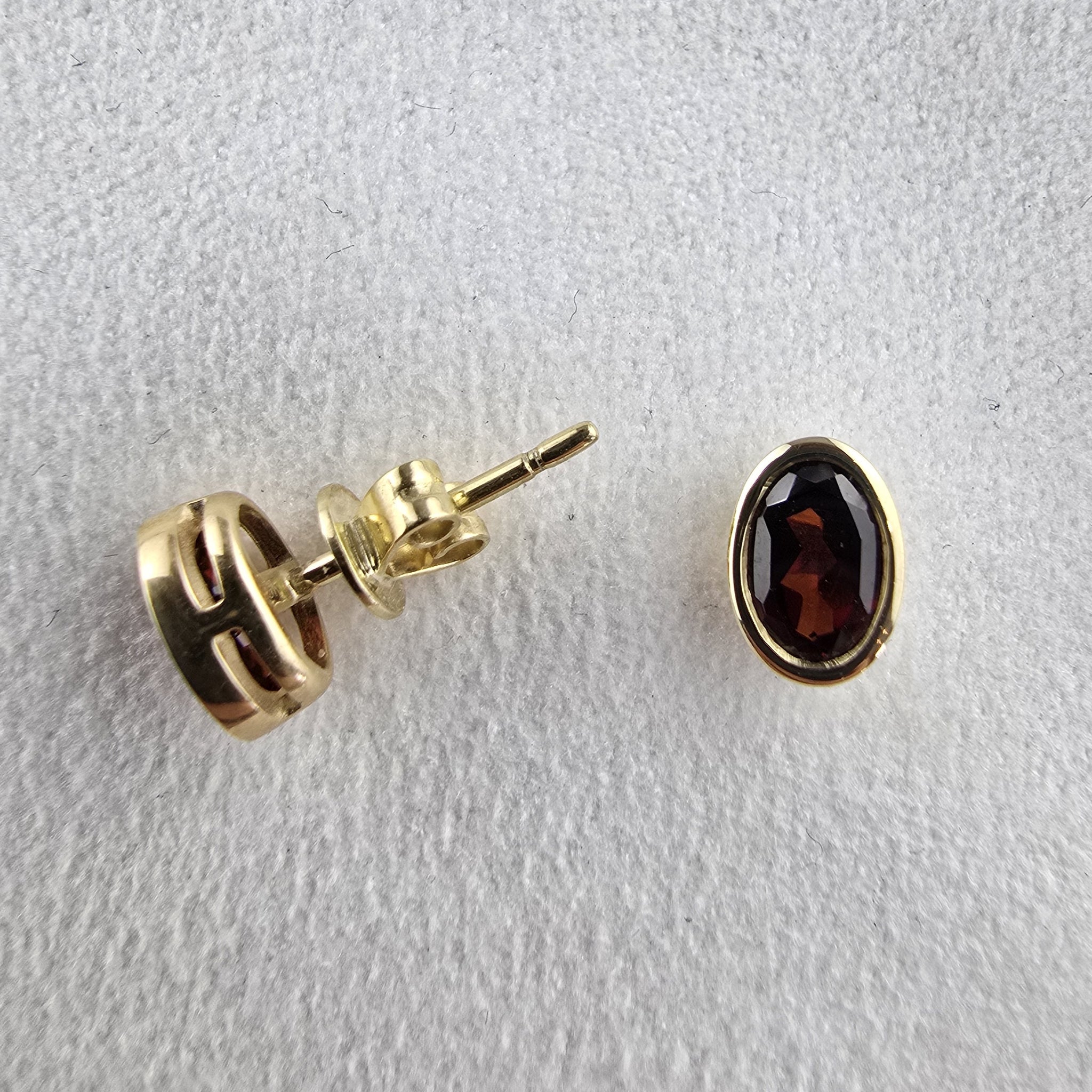Oval Garnet Earrings
