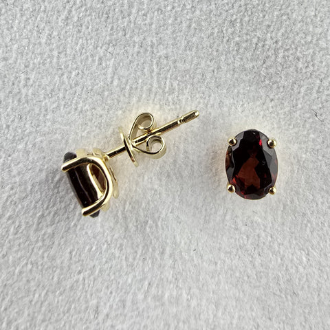 Oval Garnet Earrings