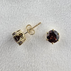 Round Garnet Earrings
