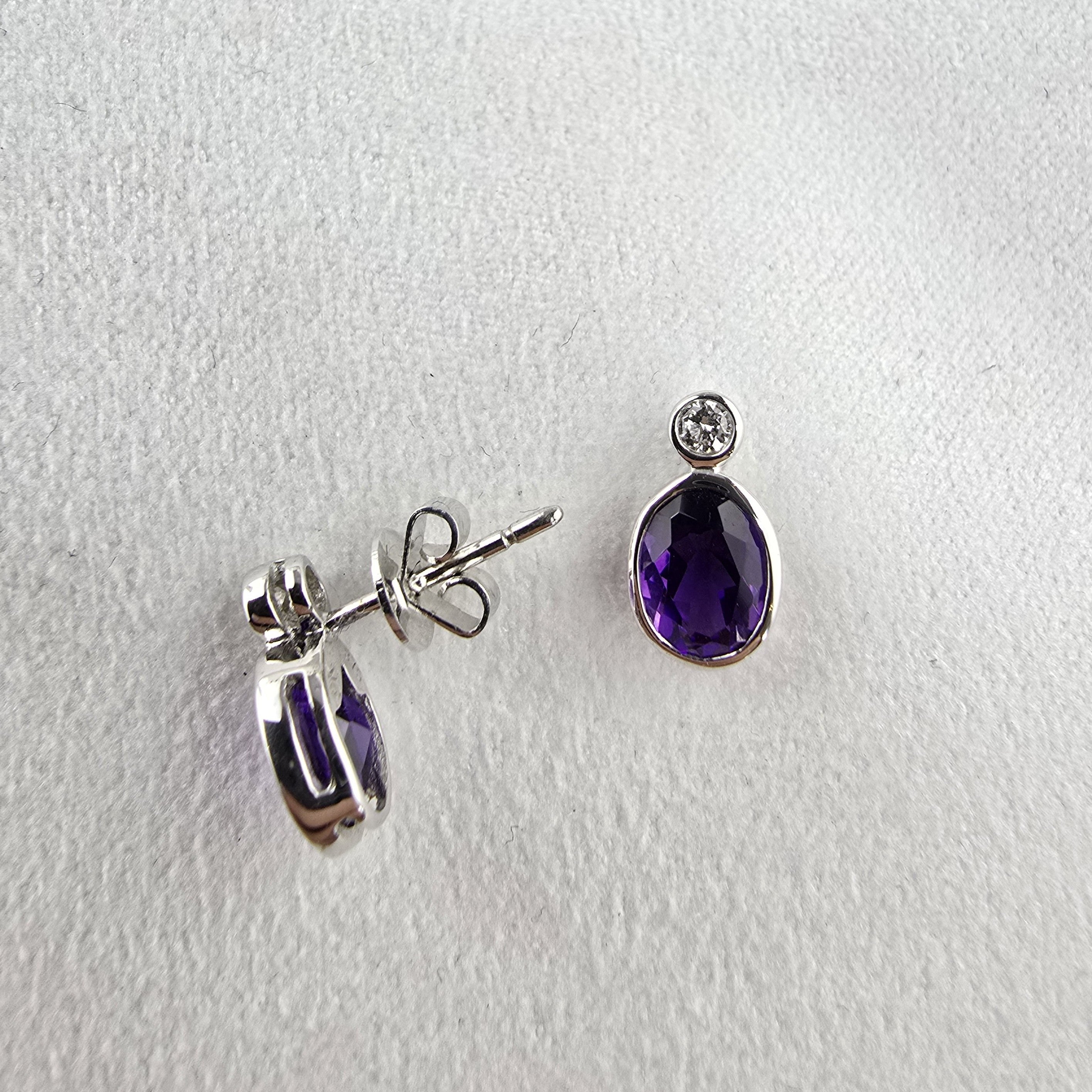 Amethyst and diamond earrings
