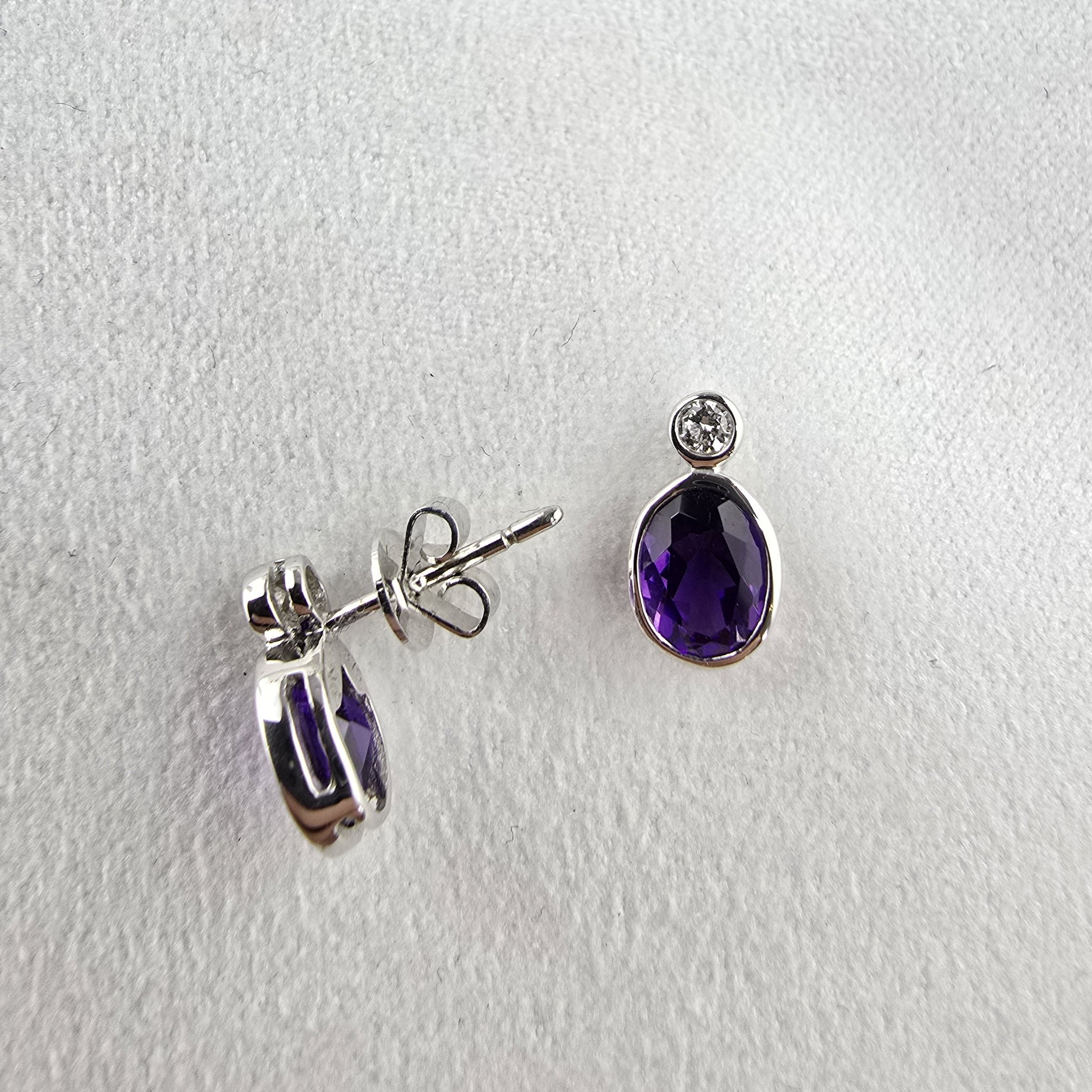 Amethyst and diamond earrings