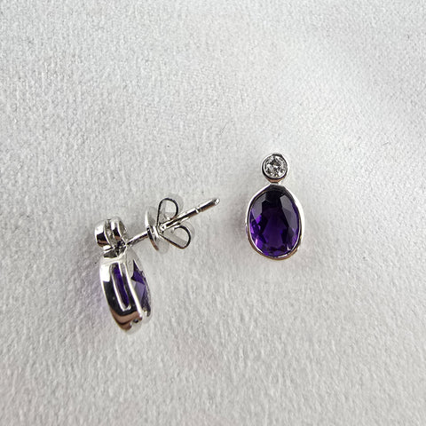 Amethyst and diamond earrings
