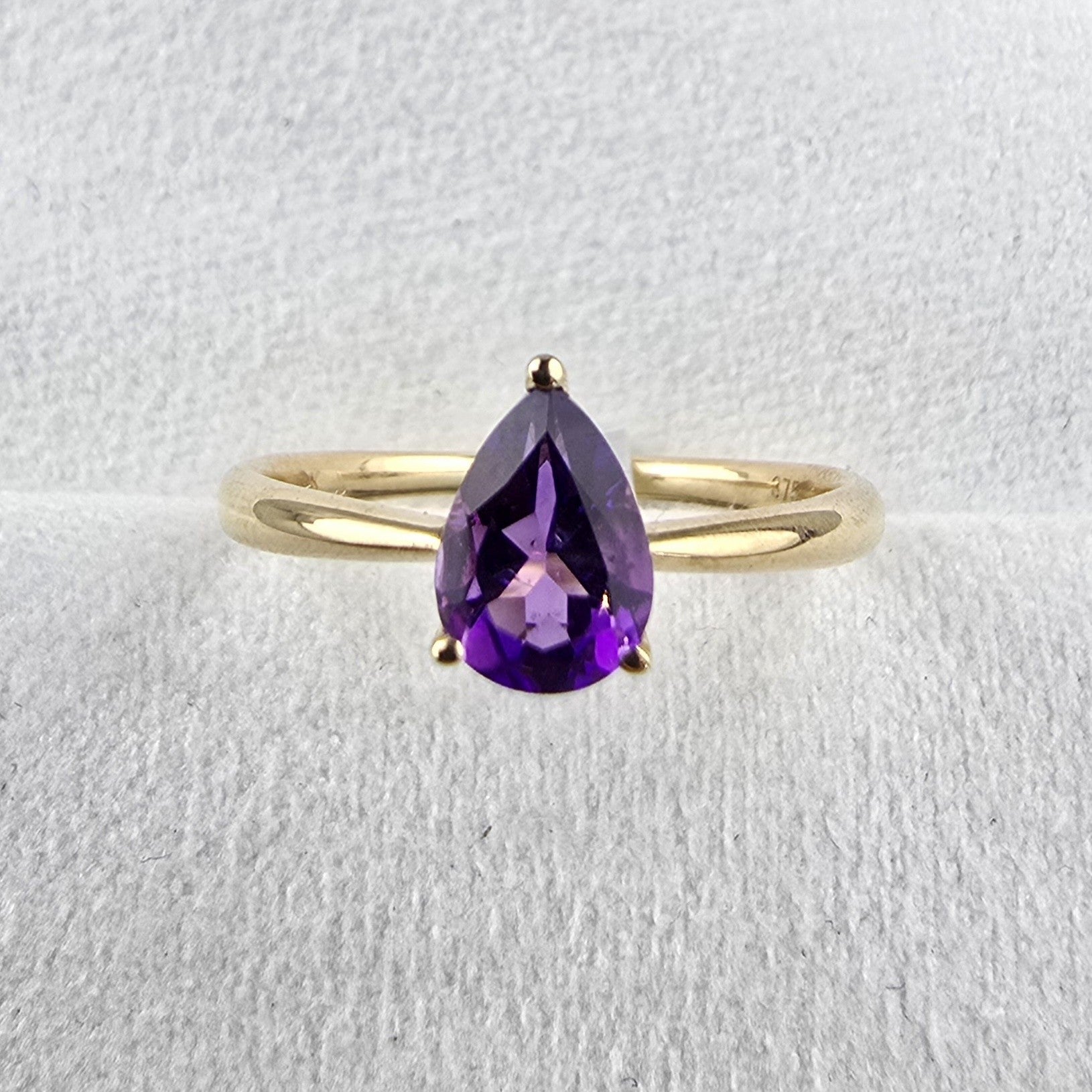 Pear Claw Set Amethyst Ring