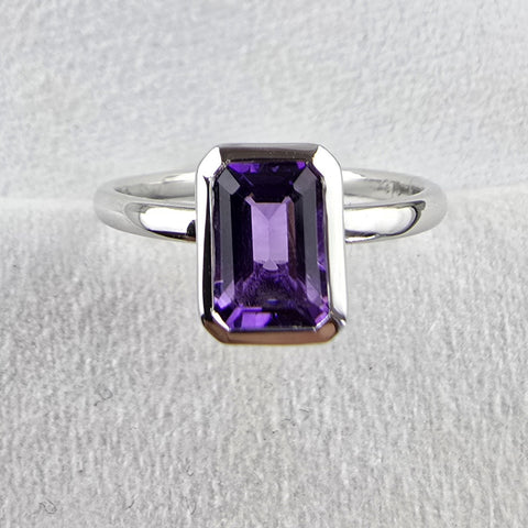 Emerald Rubover Amethyst Ring
