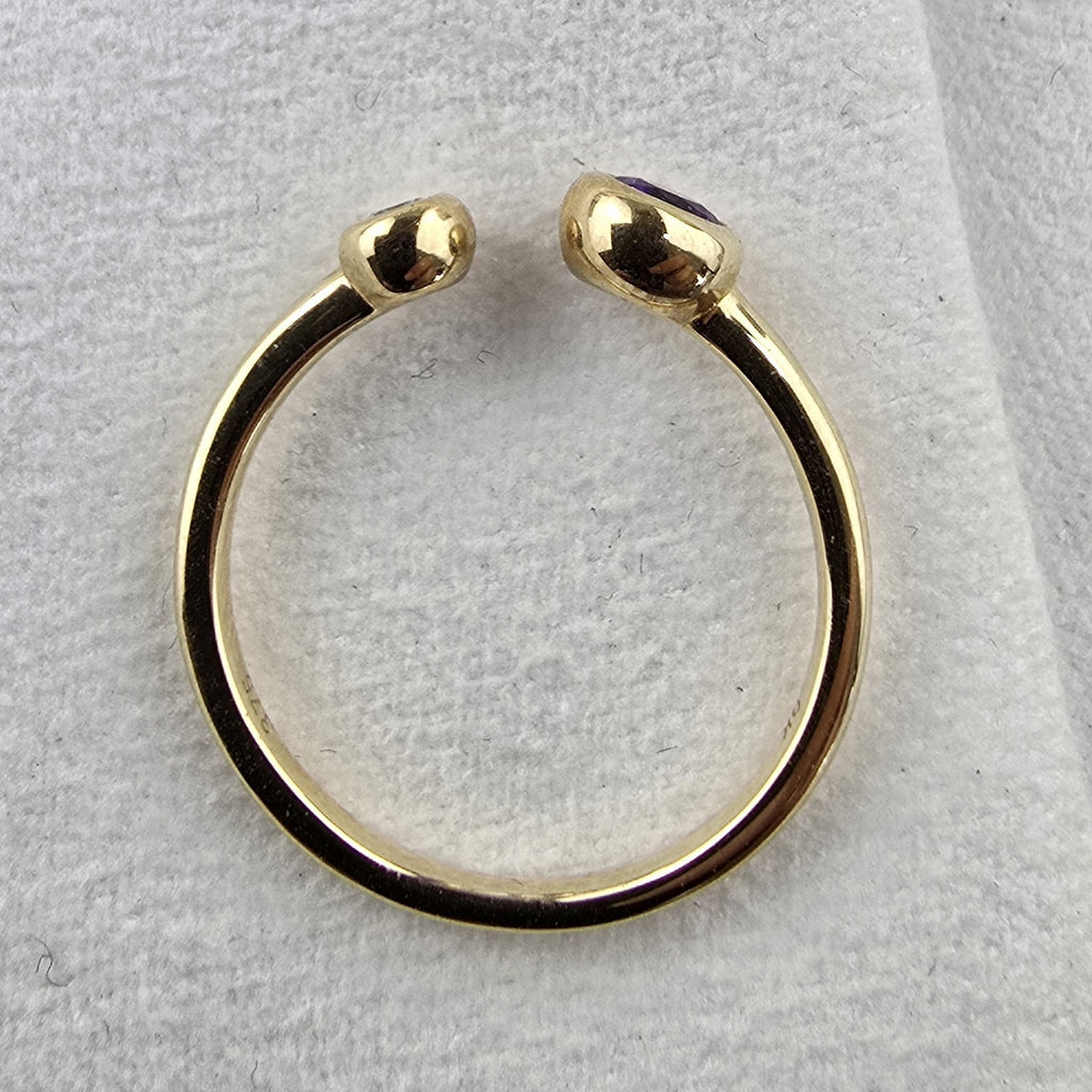 Open amethyst ring (yellow gold)