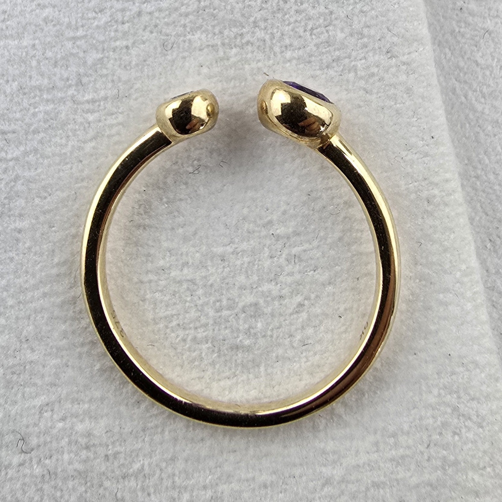 Open amethyst ring (yellow gold)