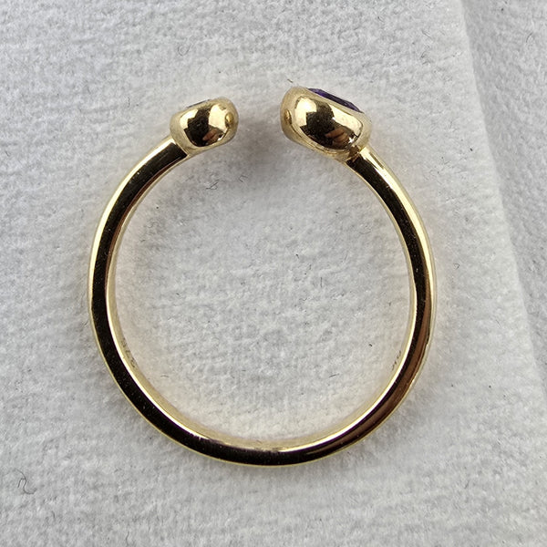 Open amethyst ring (yellow gold)