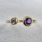 Open amethyst ring (yellow gold)