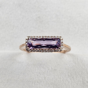 Rose Gold Amethyst Halo Ring
