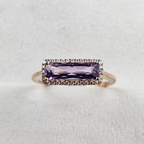 Rose Gold Amethyst Halo Ring
