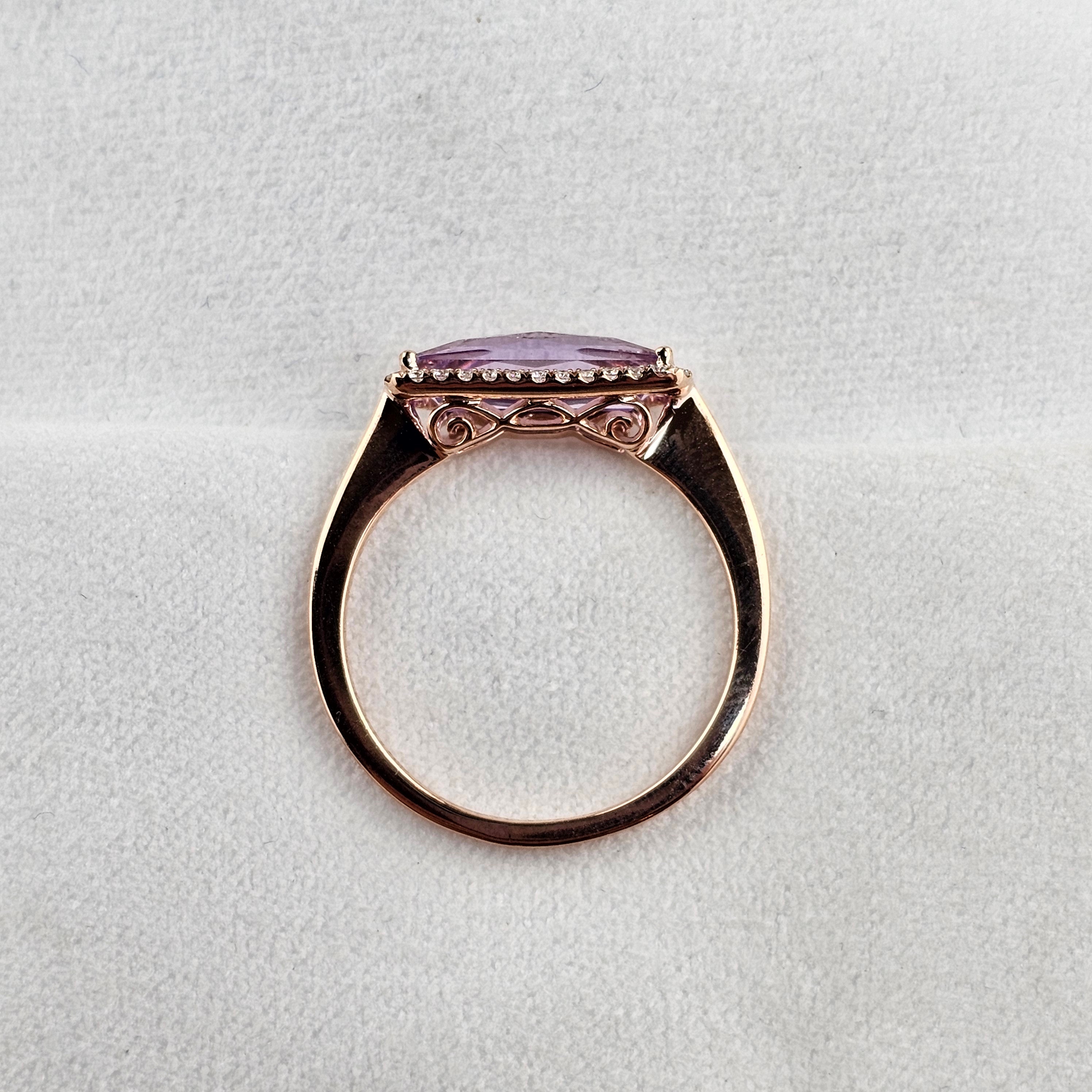 Rose Gold Amethyst Halo Ring