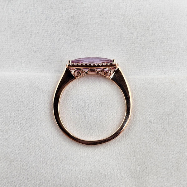 Rose Gold Amethyst Halo Ring