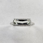 Green Amethyst Halo Ring