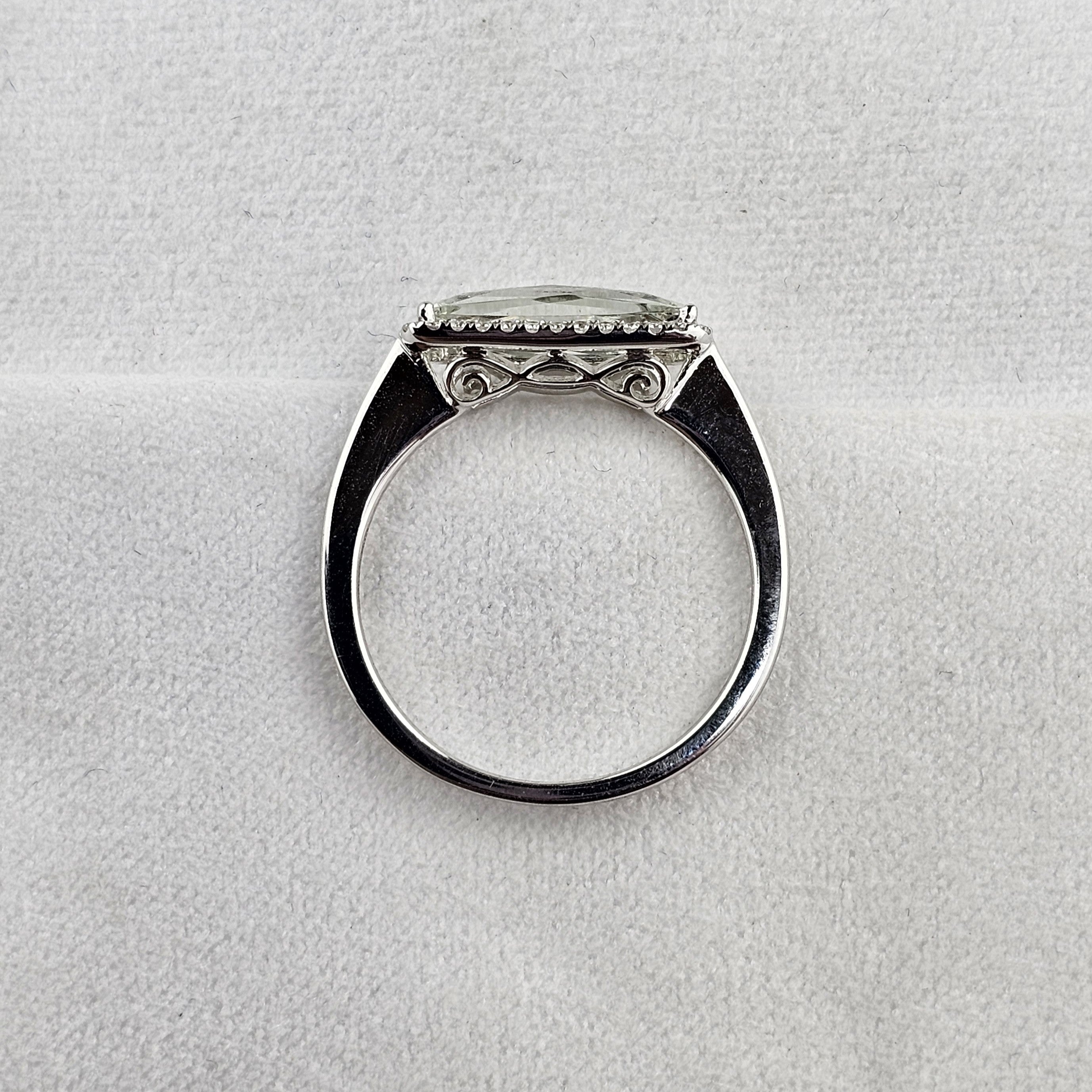 Green Amethyst Halo Ring