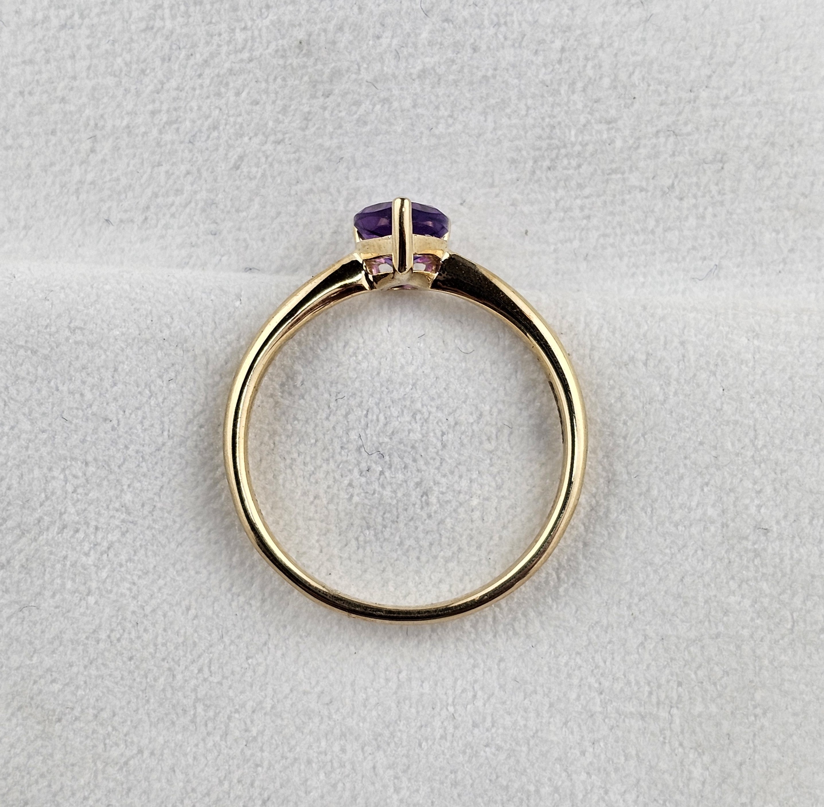 Pear Claw Set Amethyst Ring