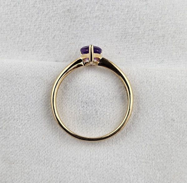 Pear Claw Set Amethyst Ring