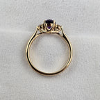 Oval Amethyst and Diamond Trilogy Ring