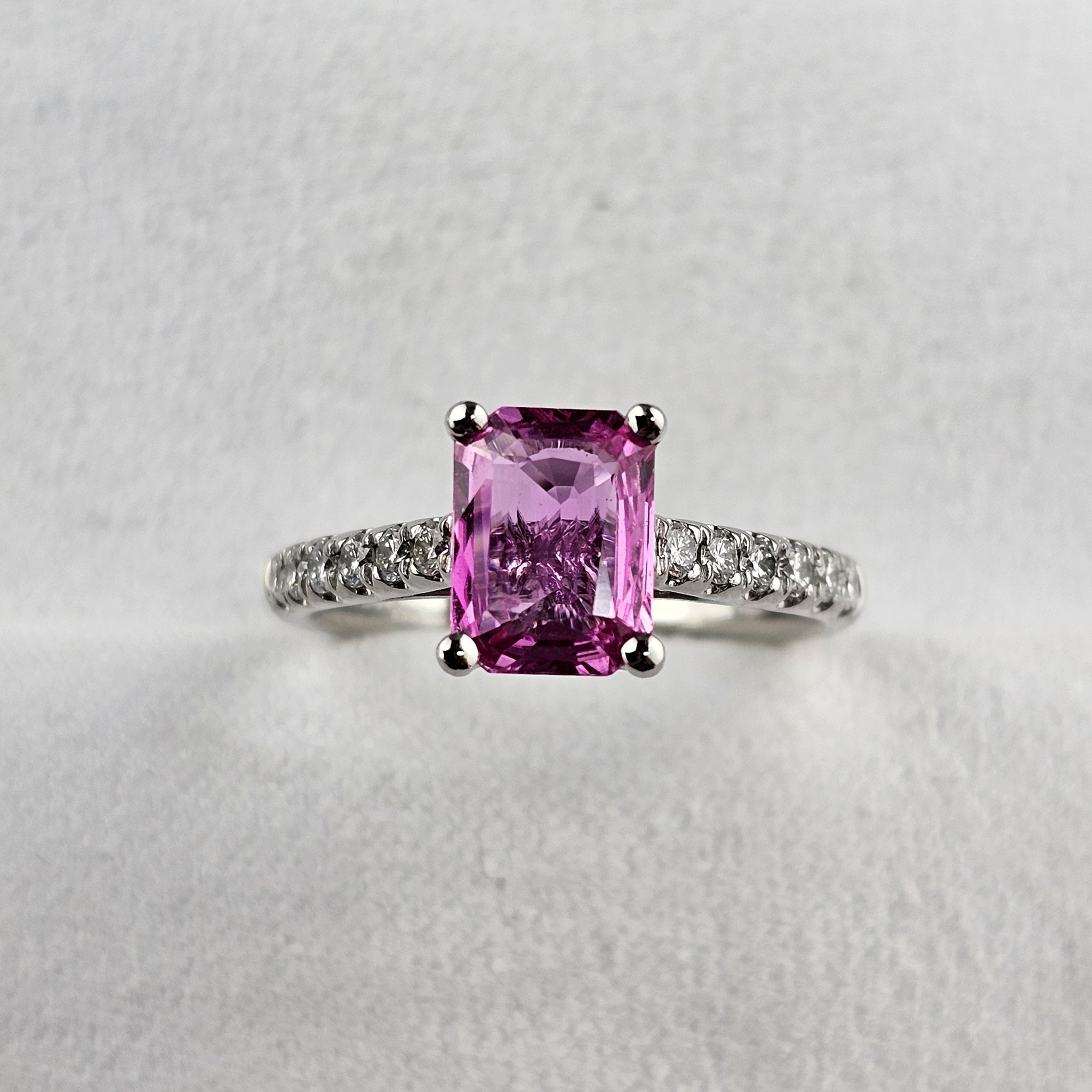 Octagonal Pink Sapphire ring