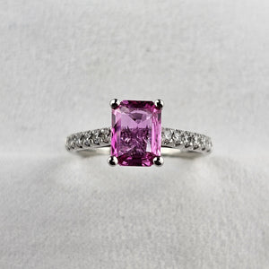 Octagonal Pink Sapphire ring