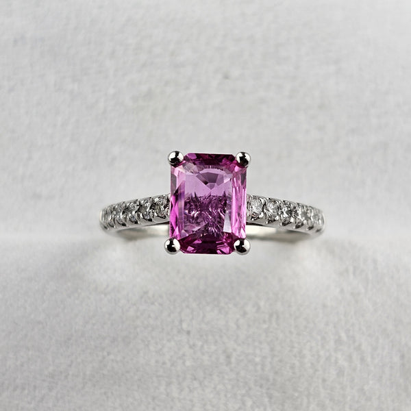 Octagonal Pink Sapphire ring