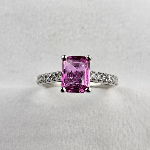 Octagonal Pink Sapphire ring