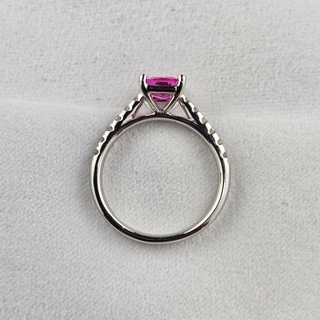 Octagonal Pink Sapphire ring