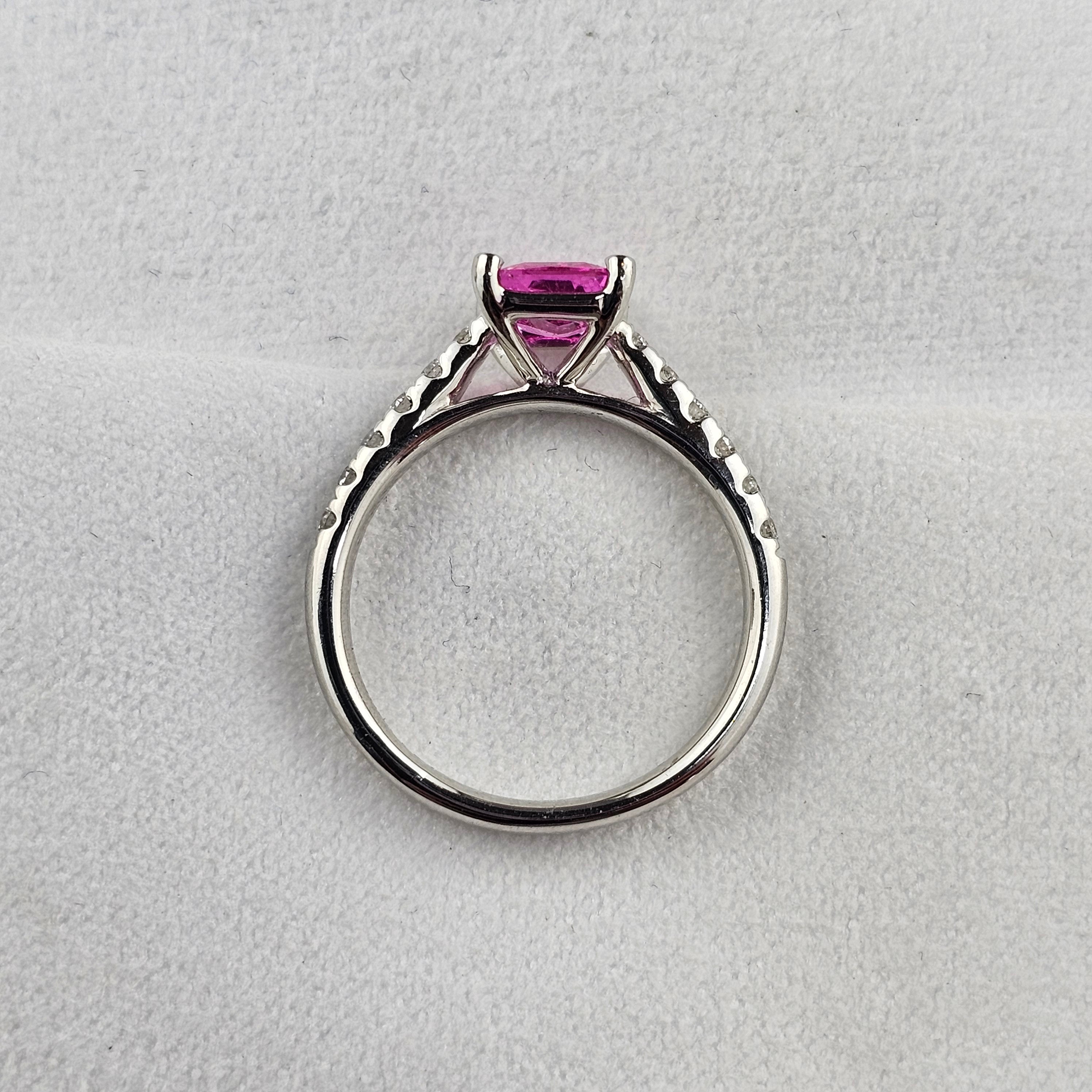 Octagonal Pink Sapphire ring